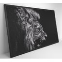 Ver imagem 2 de Quadro Leão Preto e Branco - 60x40 Cm - Vidro Impresso