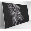 Ver mais imagens de Quadro Leão Preto e Branco - 60x40 Cm - Vidro Impresso