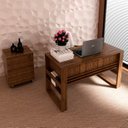 Ver imagem 7 de Conjunto Escritório Completo Com Mesa e Gaveteiro Volante Cor: Nogal
