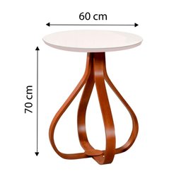 Mesa de Canto Cebola 70 Cm Arch Decor Off White - 5