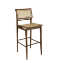 Ver imagem 1 de BANQUETA EM MADEIRA ASSENTO E ENCOSTO EM TELA SEXTAVADA NATURAL