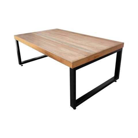 Mesa Infantil Bernardo Industrial 120x70cm Madeira Maciça e Ferragem Preta Preto