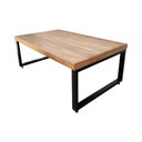 Ver imagem 1 de Mesa Infantil Bernardo Industrial 120x70cm Madeira Maciça e Ferragem Preta Preto