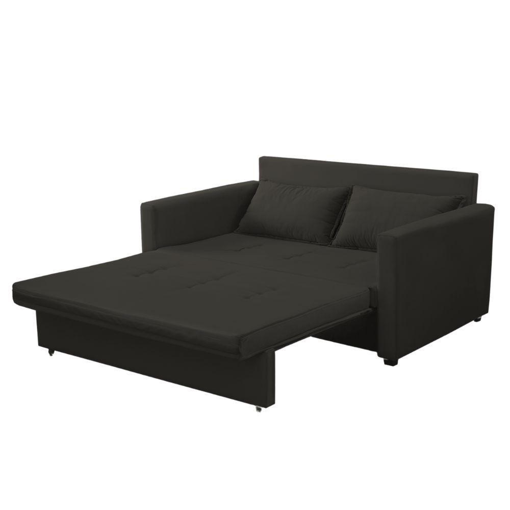 Sofá Cama Casal 2 Lugares Quarto Sala com Molas Nicarágua Marrom Larbelle MadeiraMadeira