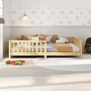 Ver imagem 4 de Cama Montessori Casal Infantil Grade Madeira Chão Natural Eva Idimex