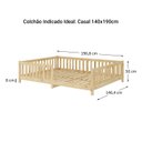 Ver imagem 3 de Cama Montessori Casal Infantil Grade Madeira Chão Natural Eva Idimex