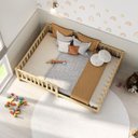 Ver imagem 2 de Cama Montessori Casal Infantil Grade Madeira Chão Natural Eva Idimex