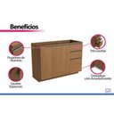 Ver imagem 5 de Balcão Cozinha Modulado p/ Pia 2PT 3GAV 120cm Liga Canela Kappesberg