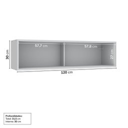 Armário Aéreo Porta Basculante Reflecta 120cm Nara CabeCasa MadeiraMadeira - 4