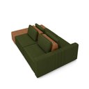 Ver imagem 5 de Sofá Ilha com Encosto e Almofadas Móveis Olimpo 285cm Modulado Linho/pu Verde/caramelo G45 - Gran Be