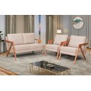 Ver imagem 2 de Kit 2 Poltronas Mona Luxo e Namoradeira Mona Linho Bege