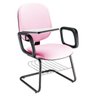 Cadeira Universitária com Prancheta para Escolas Linha Uno Rosa - 1