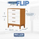 Ver imagem 4 de Cômoda Gaveteiro Infantil Flip Branco Acetinado Savana - Reller