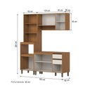 Ver imagem 4 de Cozinha Compacta Venaly 9 Portas 2 Gavetas com Vidro Reflecta CEC281 Cinamomo/Off White - Henn