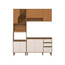 Ver imagem 2 de Cozinha Compacta Venaly 9 Portas 2 Gavetas com Vidro Reflecta CEC281 Cinamomo/Off White - Henn