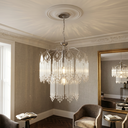 Ver imagem 4 de Lustre Pendente Cromado Pingente Vidro Moderno Bivolt Sala Quarto