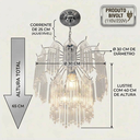 Ver mais imagens de Lustre Pendente Cromado Pingente Vidro Moderno Bivolt Sala Quarto