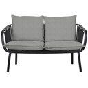 Ver imagem 2 de Sofá 2 Lugares Seiva Rivatti 123,5 (largura) em Polipropileno Preto Almofada Cinza Mescla