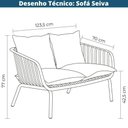 Ver imagem 5 de Sofá 2 Lugares Seiva Rivatti 123,5 (largura) em Polipropileno Preto Almofada Cinza Mescla