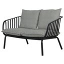 Ver imagem 1 de Sofá 2 Lugares Seiva Rivatti 123,5 (largura) em Polipropileno Preto Almofada Cinza Mescla