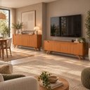 Ver imagem 1 de Conjunto Rack + Buffet Atenas Rack Naturalle Buffet Naturalle Mavaular