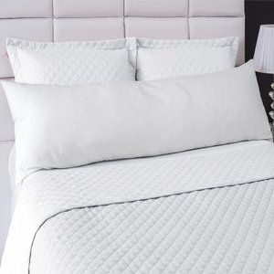 Fronha Avulsa para Travesseiro Corpo 0,45x1,40M com Zíper Percal 200 Fios Branco