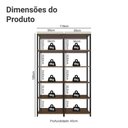 Ver imagem 3 de Estante Armário Multiuso para Escritório 118cm 10 Prateleiras Rustic/preto Madesa Preto/rustic