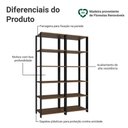 Ver imagem 4 de Estante Armário Multiuso para Escritório 118cm 10 Prateleiras Rustic/preto Madesa Preto/rustic