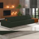 Ver imagem 2 de Sofá Ilha Modular para Sala 392cm com Puff Dublin K01 Veludo Verde Sintético Caramelo - Lyam Decor