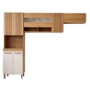 Ver imagem 2 de Cozinha Completa Modulada 3 Peças 8 Portas Detalhes Fresados Cristal Bege/Cinamomo/Off White