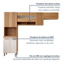 Ver mais imagens de Cozinha Completa Modulada 3 Peças 8 Portas Detalhes Fresados Cristal Bege/Cinamomo/Off White