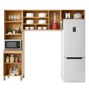 Ver imagem 4 de Cozinha Completa Modulada 3 Peças 8 Portas Detalhes Fresados Cristal Bege/Cinamomo/Off White