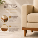 Ver imagem 6 de Poltrona Decorativa Benny para Sala de Estar em Linho no Bege