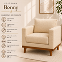 Ver imagem 4 de Poltrona Decorativa Benny para Sala de Estar em Linho no Bege