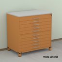 Ver imagem 5 de Mapoteca 10 Gavetas MAP10 120,4cm x 122,3cm Aço Laranja/Picasso/Cinza