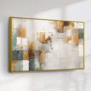 Ver imagem 1 de Quadro Decorativo Abstrato Dourado com Verde