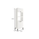 Ver imagem 2 de Torre Quente de Cozinha Paneleiro Alpha 2511 C/ 2 Fornos 3 Portas 70cm Freijo/off White - Carraro
