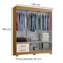 Ver imagem 2 de Guarda Roupa Casal 6 Portas 2 Gavetas 160 cm New Recife Freijo Off Acetinado Poliman