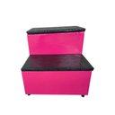 Ver imagem 1 de Escada Escadinha Auxiliar 2 Degraus Antiderrapante para Maca Estética e Beleza - Rosa Pink