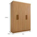 Ver imagem 2 de Guarda Roupa Colibri 4 Portas 3 Gavetas Cinamomo - D Doro