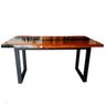 Mesa em Madeira de Lei e Resina Epóxi até 6 Lugares Tema "black Solid" Craft Wood Mesa de 6 Lugares - 3