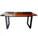 Ver imagem 3 de Mesa em Madeira de Lei e Resina Epóxi até 6 Lugares Tema "black Solid" Craft Wood Mesa de 6 Lugares