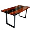 Mesa em Madeira de Lei e Resina Epóxi até 6 Lugares Tema "black Solid" Craft Wood Mesa de 6 Lugares - 8