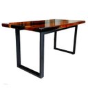 Ver imagem 7 de Mesa em Madeira de Lei e Resina Epóxi até 6 Lugares Tema "black Solid" Craft Wood Mesa de 6 Lugares