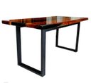 Ver imagem 7 de Mesa em Madeira de Lei e Resina Epóxi até 6 Lugares Tema "black Solid" Craft Wood Mesa de 6 Lugares