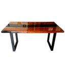 Ver imagem 4 de Mesa em Madeira de Lei e Resina Epóxi até 6 Lugares Tema "black Solid" Craft Wood Mesa de 6 Lugares