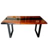 Mesa em Madeira de Lei e Resina Epóxi até 6 Lugares Tema "black Solid" Craft Wood Mesa de 6 Lugares - 4