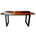 Ver imagem 2 de Mesa em Madeira de Lei e Resina Epóxi até 6 Lugares Tema "black Solid" Craft Wood Mesa de 6 Lugares
