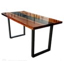 Ver imagem 6 de Mesa em Madeira de Lei e Resina Epóxi até 6 Lugares Tema "black Solid" Craft Wood Mesa de 6 Lugares