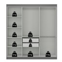 Ver imagem 7 de Guarda Roupa Casal 100% MDF 6 Portas 2 Gavetas Albert Cinza/Ônix